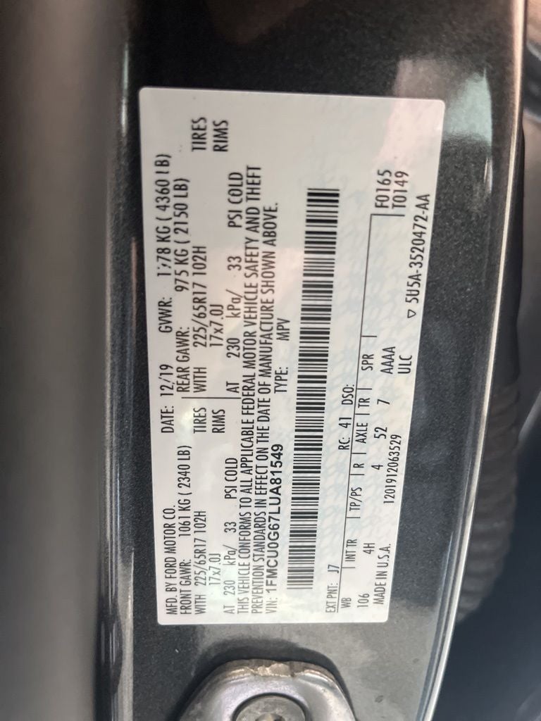 2020 Ford Escape SE