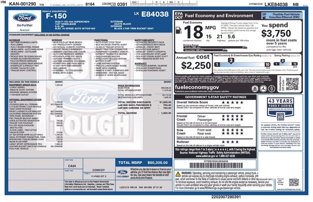 2020 Ford F-150 Lariat 4x4 SuperCrew 5-1/2 Box's photo