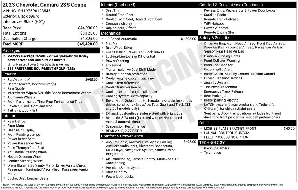 2023 Chevrolet Camaro SS 2SS