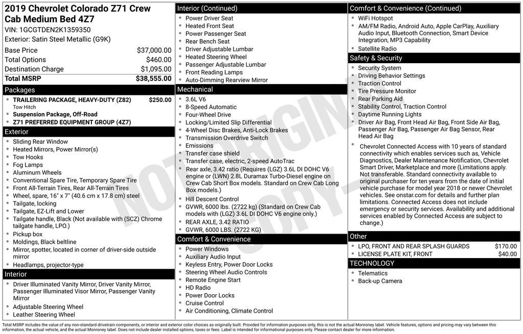 2019 Chevrolet Colorado Z71