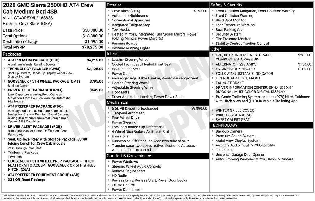 2020 GMC Sierra 2500HD AT4