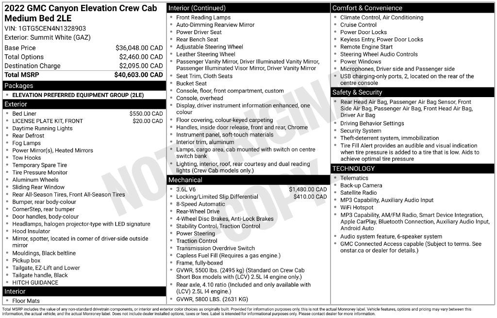 2022 GMC Canyon Elevation