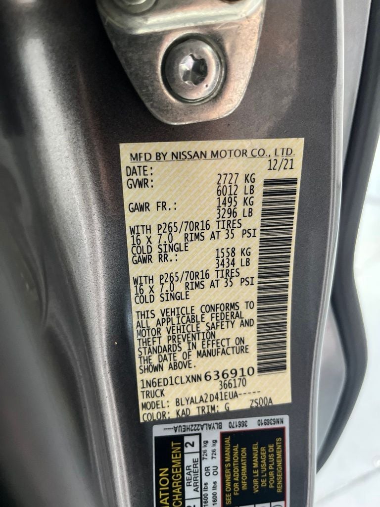 2022 Nissan Frontier S