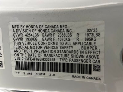 2025 Honda Civic Hybrid Sport