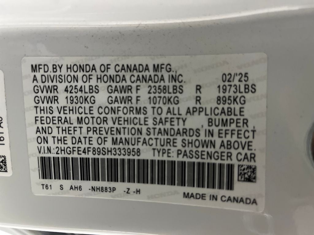 2025 Honda Civic Hybrid Sport