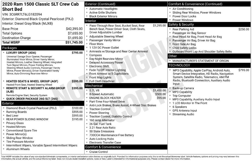 2020 RAM 1500 Classic SLT