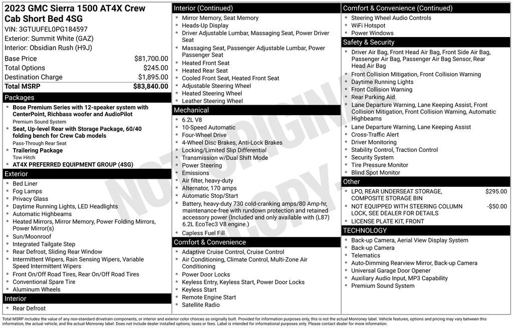 2023 GMC Sierra 1500 AT4X