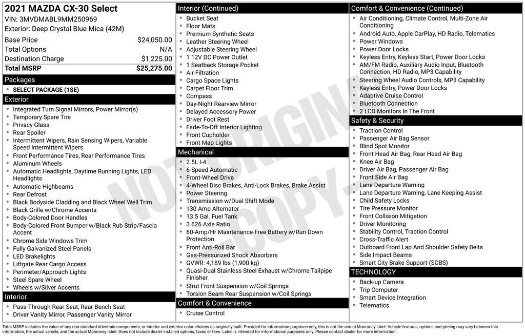 2021 Mazda Mazda CX-30 Select