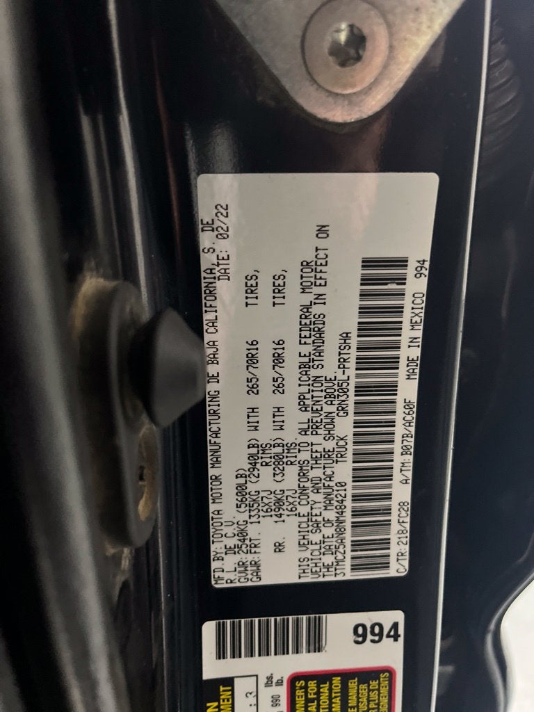 2022 Toyota Tacoma SR5 V6