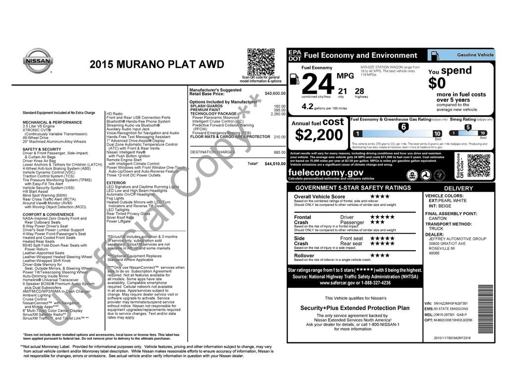 2015 Nissan Murano Platinum