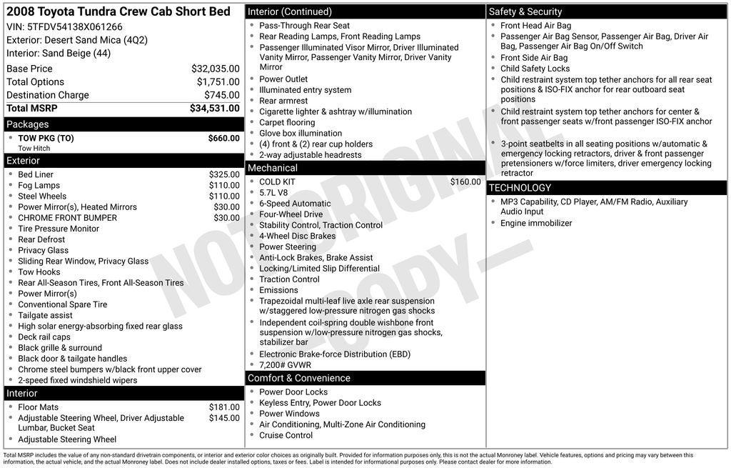 2008 Toyota Tundra Base CrewMax