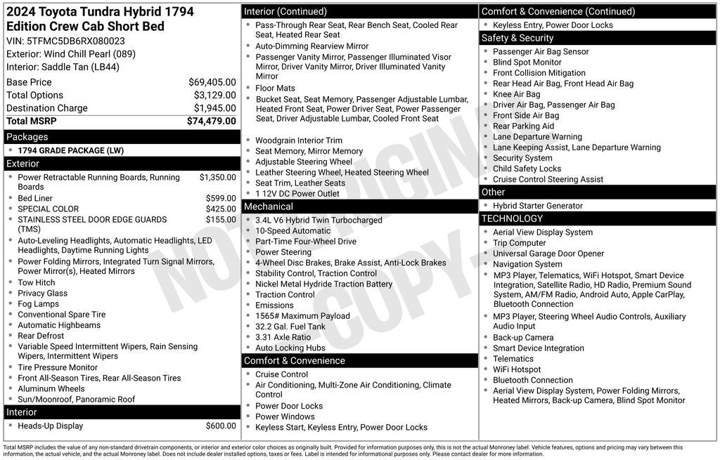 2024 Toyota Tundra Hybrid 1794 Edition