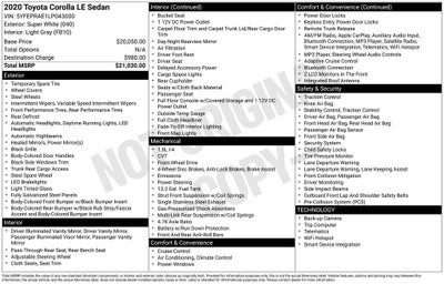 2020 Toyota Corolla LE