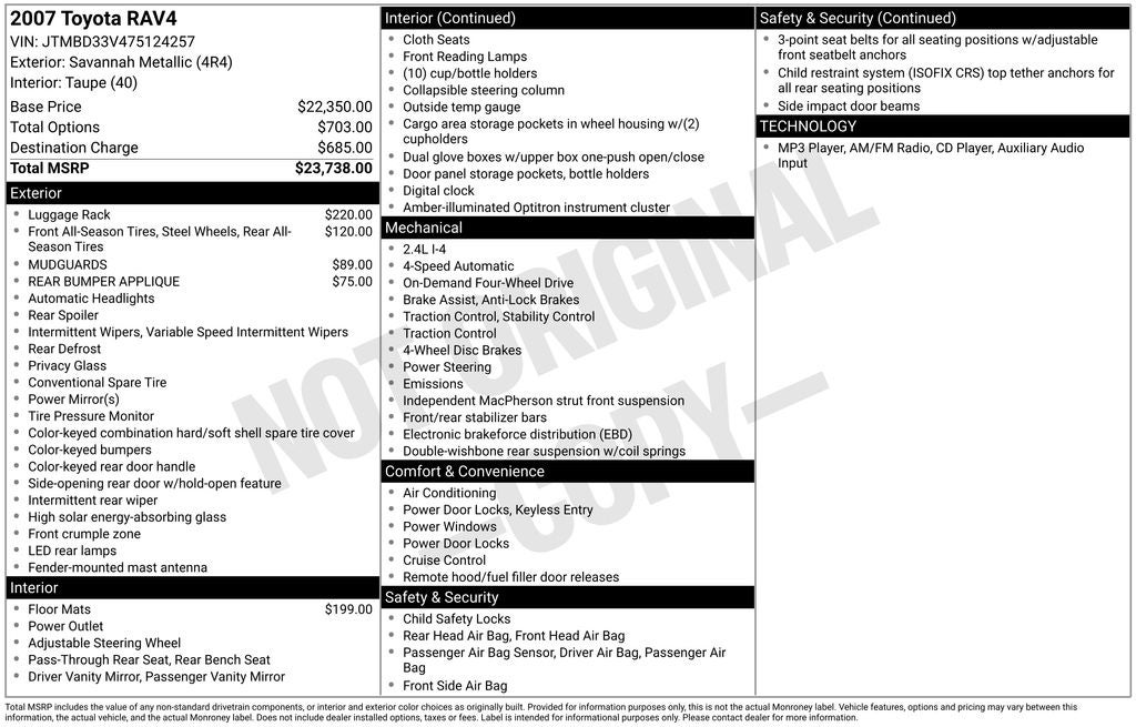 2007 Toyota RAV4 Base